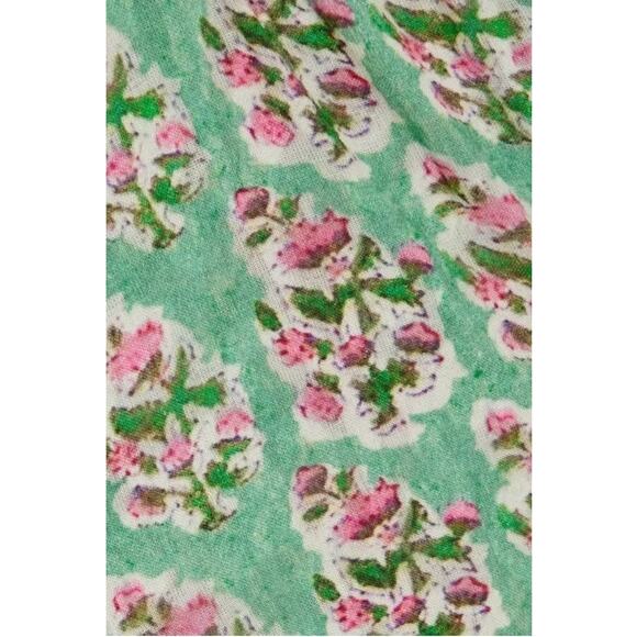 Hemant & Nandita Hera Long Sleeve Floral Mini Dress In Mint Macaron Size M - Picture 6 of 12